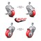 Service Caster 3.5 Inch Red Polyurethane Wheel Swivel 1/2 Inch Threaded Stem Caster Brake, 2PK TS20S3514-PPUB-RED-TLB-121315-2-S-2 - alternate 3
